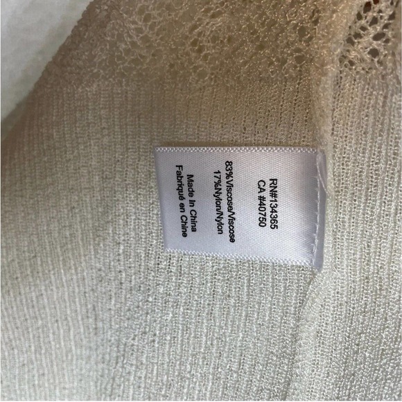 Timeless by Naeem Khan Women Crochet Knit Spiderweb Ivory Cardigan Sz L - Picture 4 of 9